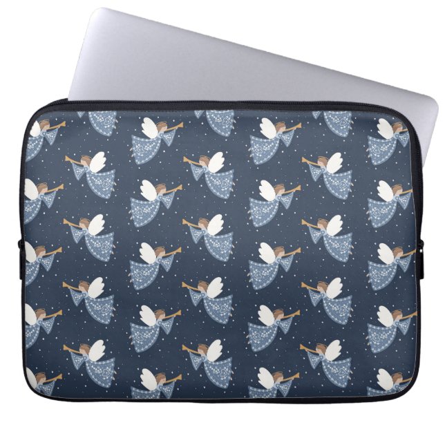 Kerst Engel Vrede op Aarde Vakantie Hartelijk Laptop Sleeve (Voorkant)