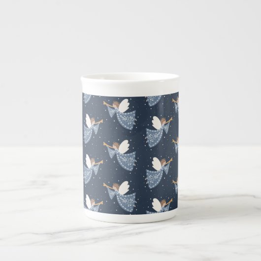 Kerst Engel Vrede op Aarde Vakantie Hartelijk Porselein Kop (Voorkant)