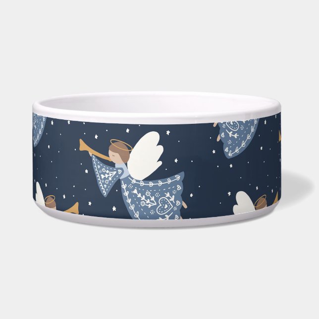 Kerst Engel Vrede op Aarde Vakantie Hartelijk Voerbakje (Voorkant)