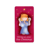 Kerst engel vrede rode sticker (Voorkant)