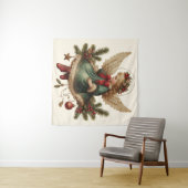 Kerst engel wandtapijt vintage wandkleed (In Situ (horizontaal))