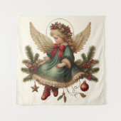 Kerst engel wandtapijt vintage wandkleed (Voorkant)