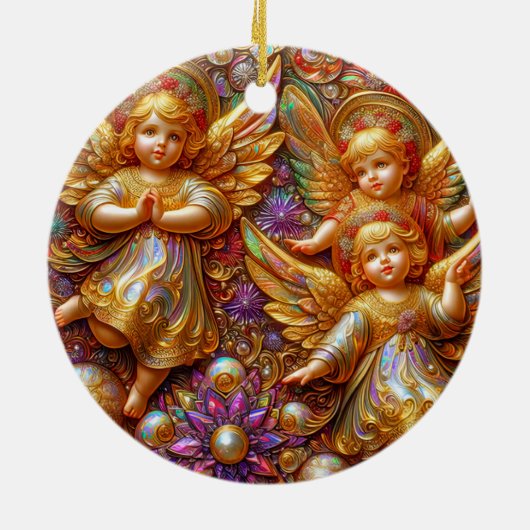 Kerst ~ Engelen 19e eeuw ~ Keramisch Ornament (Achterkant)