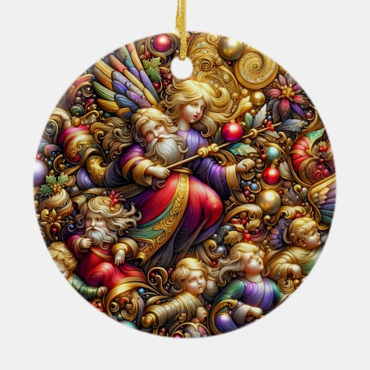 Kerst ~ Engelen 19e eeuw ~ Keramisch Ornament (Achterkant)