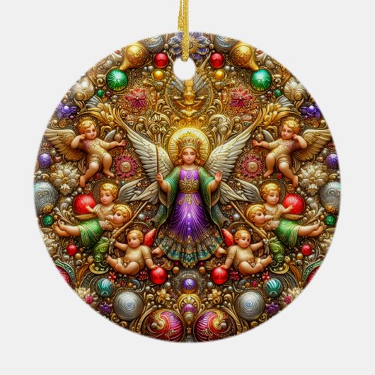 Kerst ~ Engelen 19e eeuw ~ Keramisch Ornament (Achterkant)