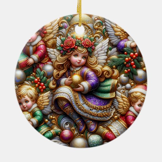 Kerst ~ Engelen 19e eeuw ~ Keramisch Ornament (Achterkant)