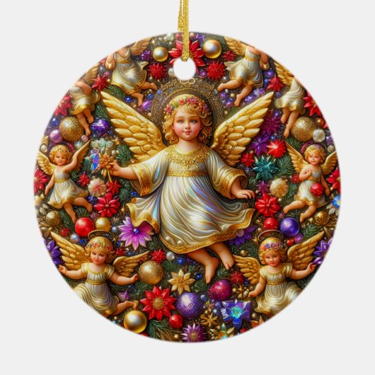 Kerst ~ Engelen 19e eeuw ~ Keramisch Ornament (Achterkant)