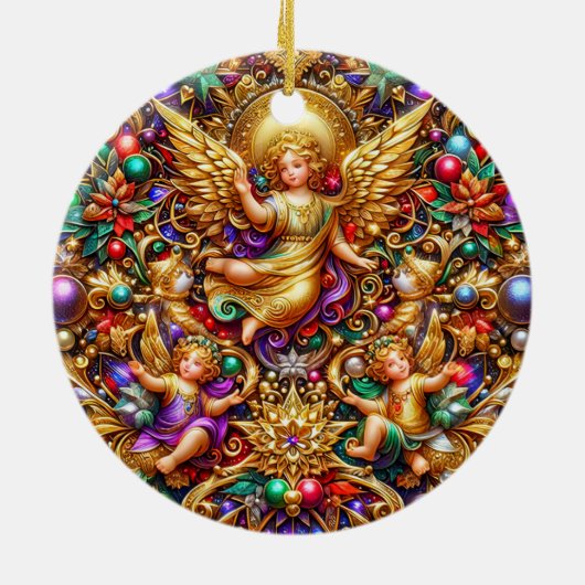 Kerst ~ Engelen 19e eeuw ~ Keramisch Ornament (Achterkant)