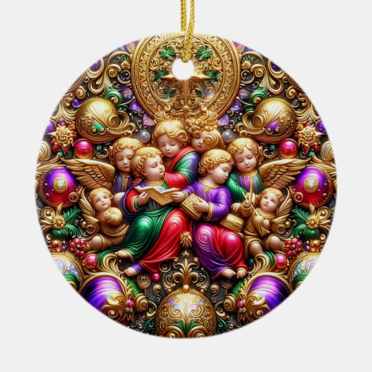 Kerst ~ Engelen 19e eeuw ~ Keramisch Ornament (Voorkant)