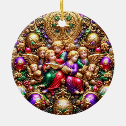 Kerst ~ Engelen 19e eeuw ~ Keramisch Ornament (Achterkant)