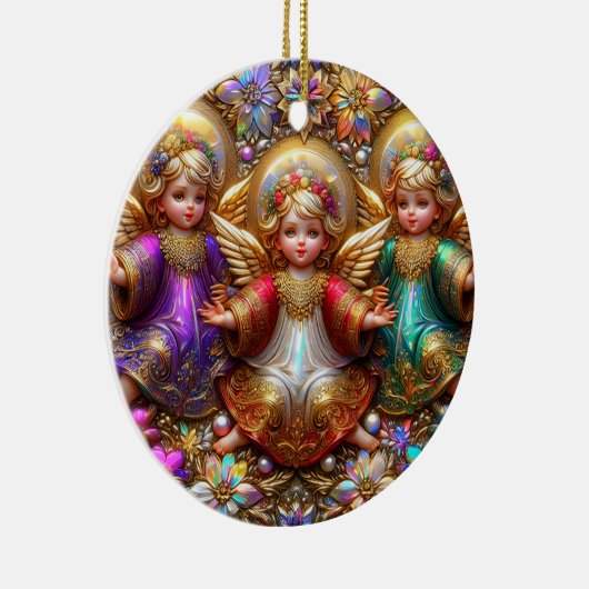 Kerst ~ Engelen 19e eeuw ~ Keramisch Ornament (Rechts)