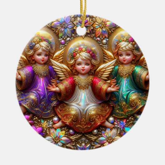 Kerst ~ Engelen 19e eeuw ~ Keramisch Ornament (Voorkant)