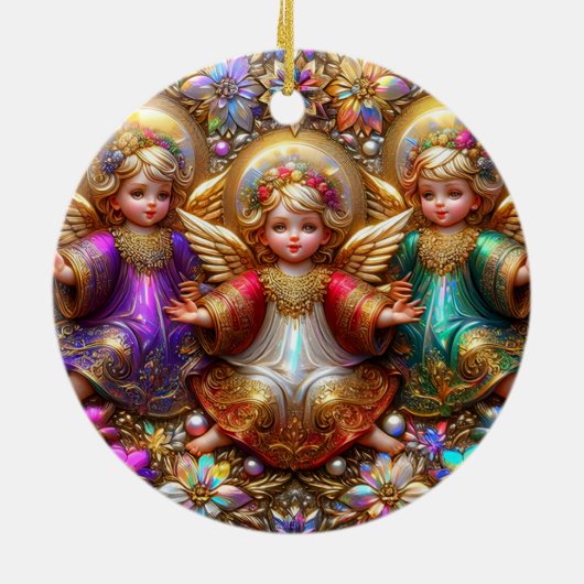 Kerst ~ Engelen 19e eeuw ~ Keramisch Ornament (Achterkant)