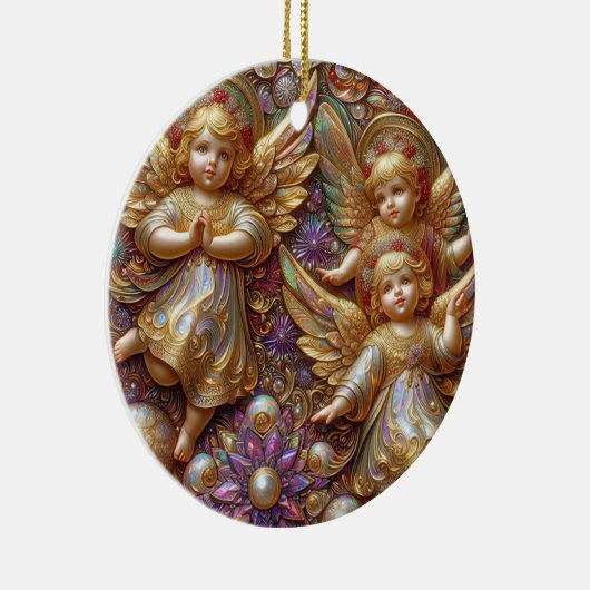 Kerst ~ Engelen 19e eeuw ~ Keramisch Ornament (Rechts)