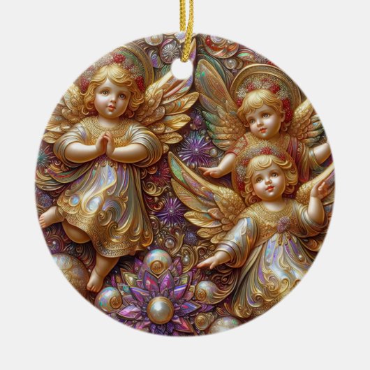 Kerst ~ Engelen 19e eeuw ~ Keramisch Ornament (Voorkant)