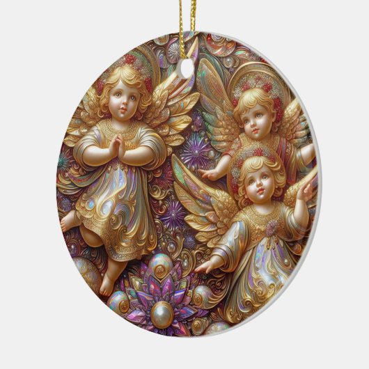 Kerst ~ Engelen 19e eeuw ~ Keramisch Ornament (Links)