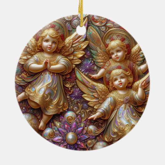 Kerst ~ Engelen 19e eeuw ~ Keramisch Ornament (Achterkant)