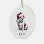 Kerst Engels Bull Dog Santa Hat Ornament (Rechts)