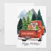 Kerst Engels Bulldog &  Truck Watercol Feestdagenkaart (Voorkant / Achterkant)