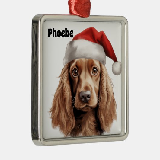 KERST ENGELS COCKER SPANIEL HOND METALEN ORNAMENT (Rechts)