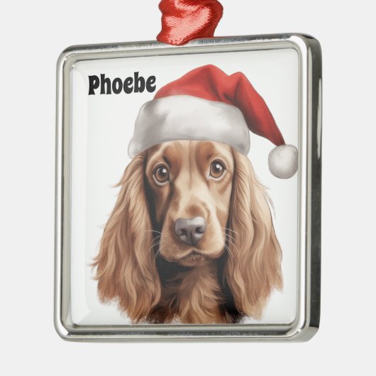 KERST ENGELS COCKER SPANIEL HOND METALEN ORNAMENT (Links)