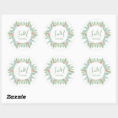 Kerst Envelope Seal, Greenery & Berries Ronde Sticker (Vel)