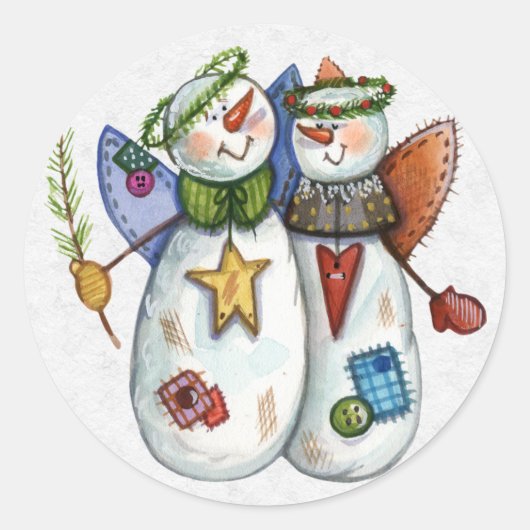 Kerst Envelope Sealer Ronde Sticker (Voorkant)