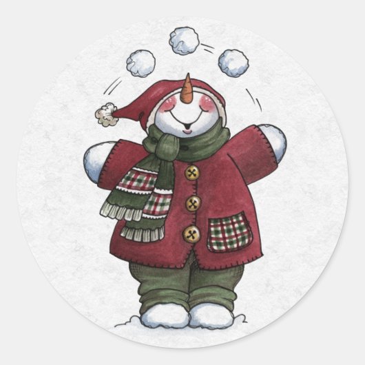 Kerst Envelope Sealer Ronde Sticker (Voorkant)