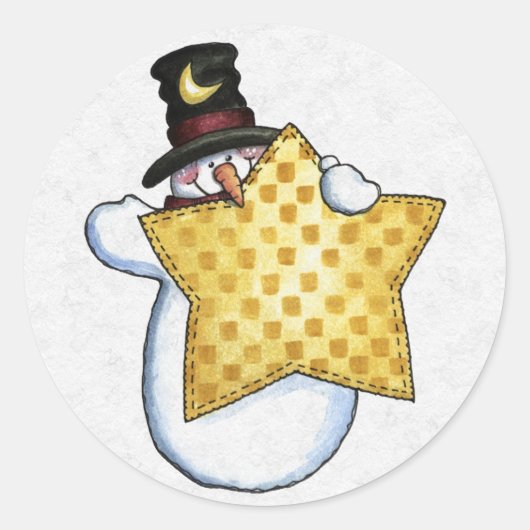 Kerst Envelope Sealer Ronde Sticker (Voorkant)