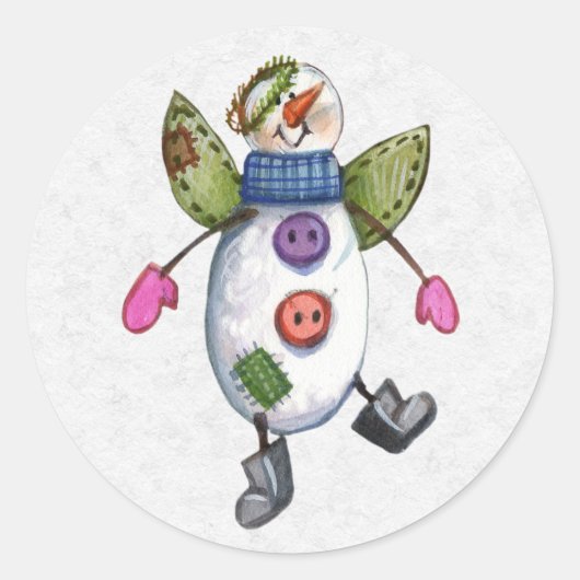 Kerst Envelope Sealer Ronde Sticker (Voorkant)