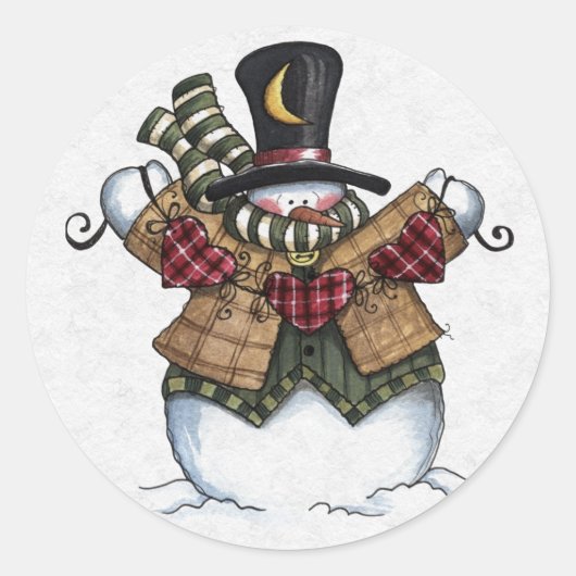 Kerst Envelope Sealer Ronde Sticker (Voorkant)