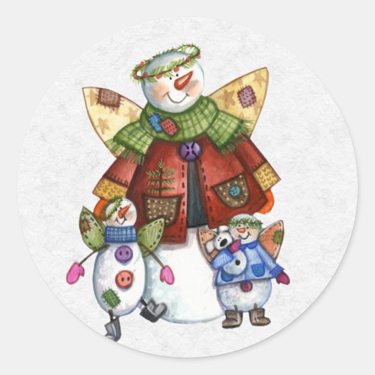 Kerst Envelope Sealer Ronde Sticker (Voorkant)