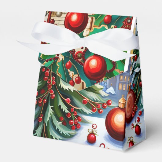 Kerst Ephemera patroon Bedankdoosjes (Voorkant Zijde)