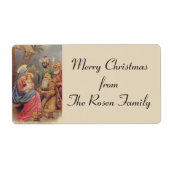 Kerst Epiphany Drie Koningen Heilige Familie Etiket (Voorkant)
