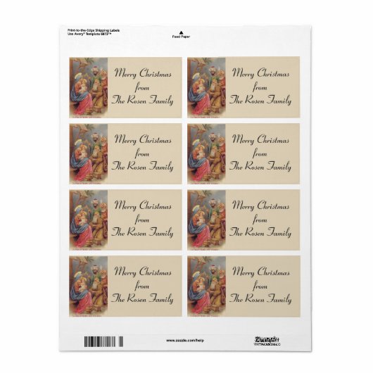 Kerst Epiphany Drie Koningen Heilige Familie Etiket (Full Sheet)