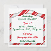 Kerst Equestrian Horse Pony Barn Party Kaart (Achterkant)