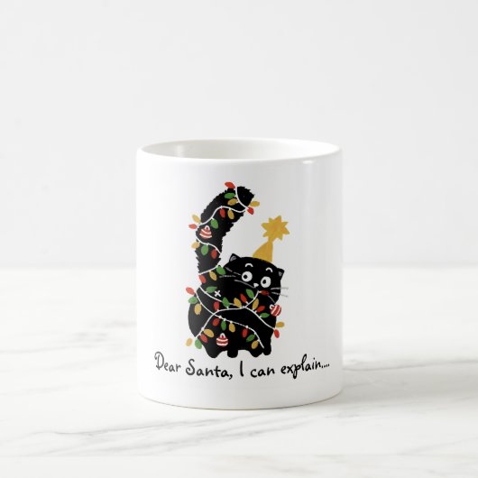 Kerst Esthetiek Kerstman Kat Lief Grappig Koffiemok (Center)