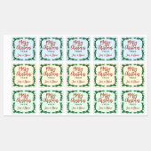 Kerst Eten Gift Labels Holly Border (Vel)