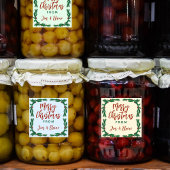 Kerst Eten Gift Labels Holly Border