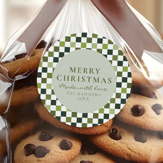 Kerst Eten Thuis Gebakken Groen Vinkje Kerstmis Ronde Sticker