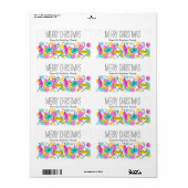 Kerst etiket met Retro Tree Baubles (Full Sheet)