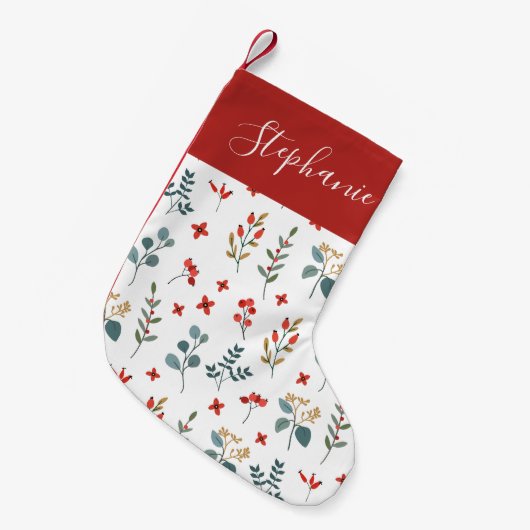 Kerst Eucalyptus Bessen Bloemenrood Kleine Kerstsok (Voorkant (Hangend))