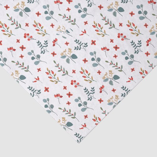 Kerst Eucalyptus bessenbladeren Bloemen Tissuepapier (Detail)