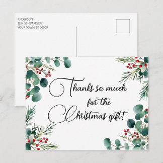 Kerst Eucalyptus Dennenbessen Dank Je Feestdagenkaart