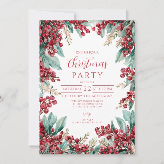 Kerst Eucalyptus en dennen Kaart (Voorkant)