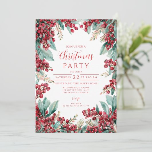 Kerst Eucalyptus en dennen Kaart (Staand voorkant)