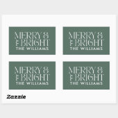 Kerst eucalyptus groen modern elegant eenvoudig rechthoekige sticker (Vel)