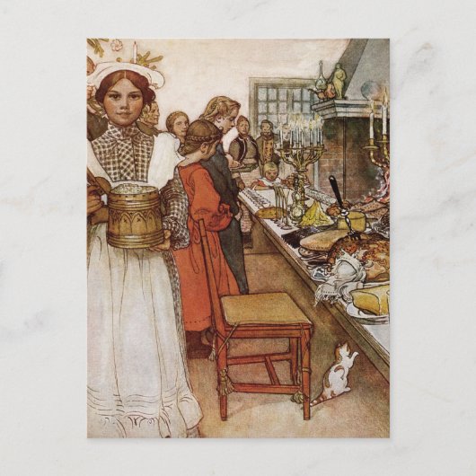 kerst Eve Julaftonen Feestdagenkaart (Voorkant)