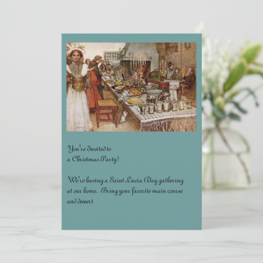 kerst Eve Julaftonen Kaart (Staand voorkant)