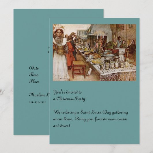 kerst Eve Julaftonen Kaart (Voorkant / Achterkant)